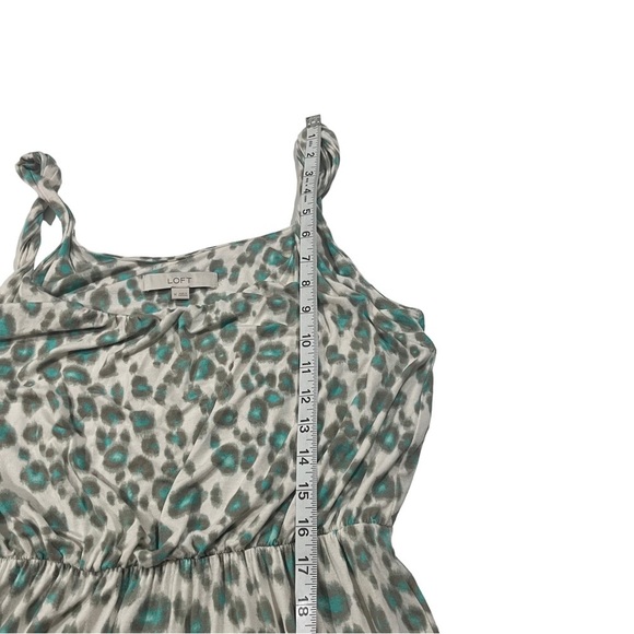 Ann Taylor Loft Womens Tan Green Leopard Print Maxi (56”) Dress Sz M Sleeveless - Picture 9 of 15